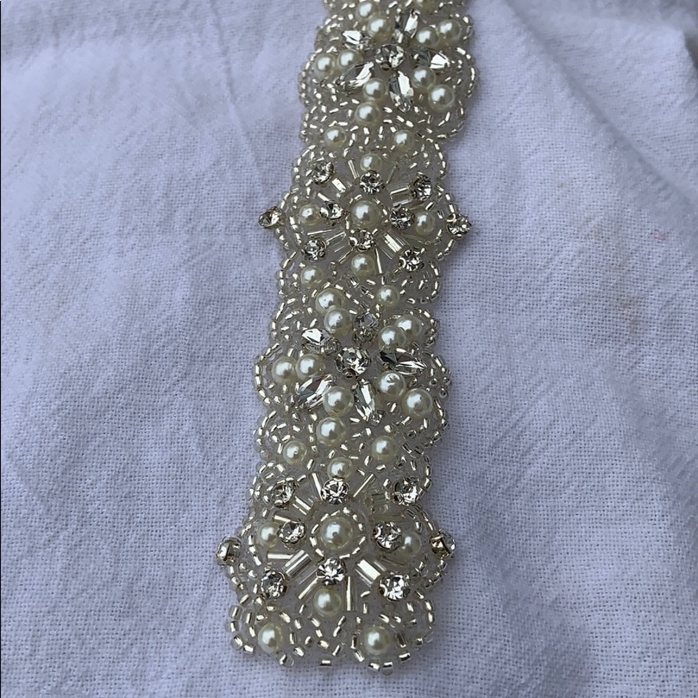 Handmade Pearl & Rhinestone Bridal Belt | NWT